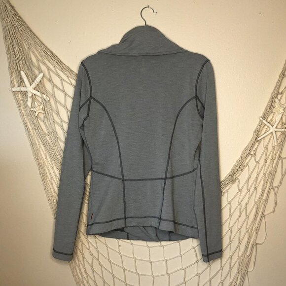 LUCY Hatha Flow Asymmetrical Grey Zipper Workout Yoga Jacket M - Picture 8 of 10